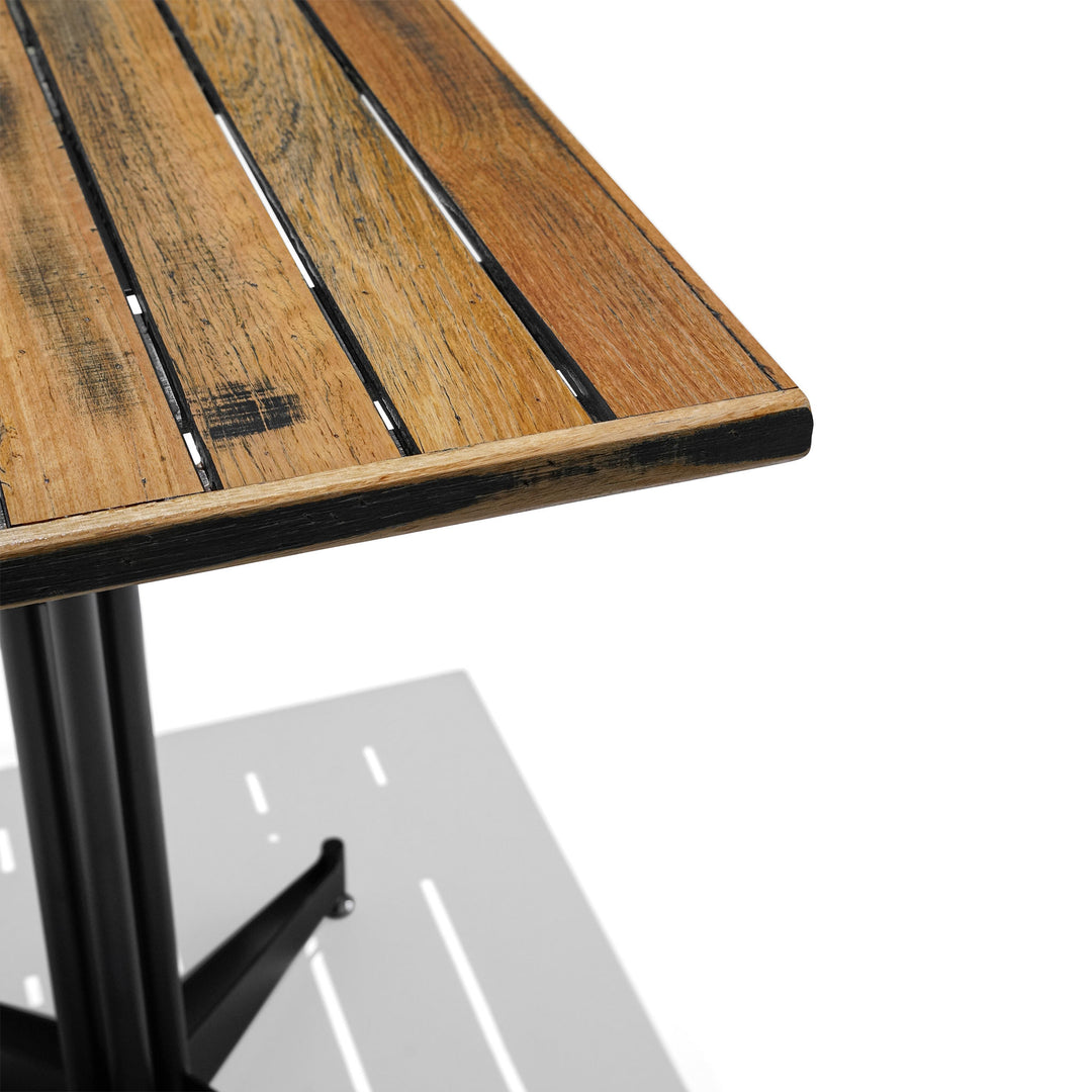 Recycled Hardwood Table Top - Black Wash Finish - Gaps