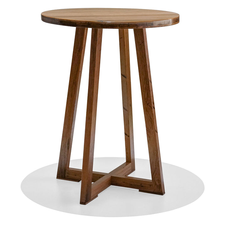 Recycled Hardwood Bar Table - Round - No Gaps