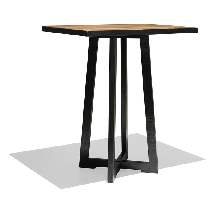 Recycled Hardwood Cross Bar Table - Black Wash - No Gaps - 65 x 90cm