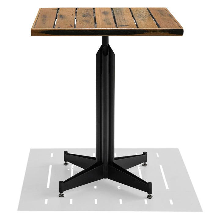 Recycled Hardwood Table Top - Black Wash Finish - Gaps