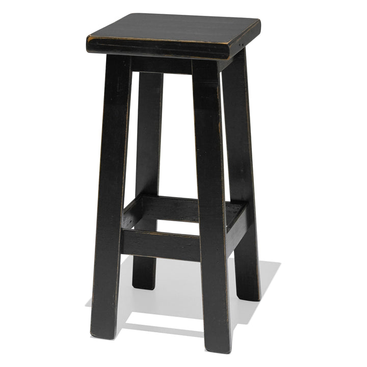 Recycled Hardwood Bar Stool - Black Stain