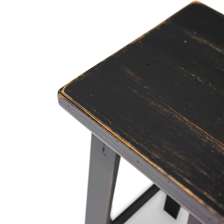 Recycled Hardwood Bar Stool - Black Stain