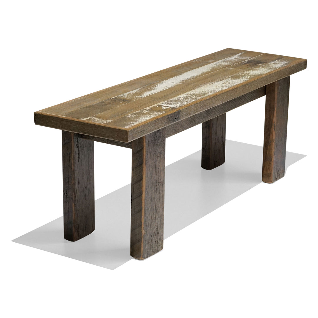 Recycled Hardwood Bench - Industrial Finish - No Gaps