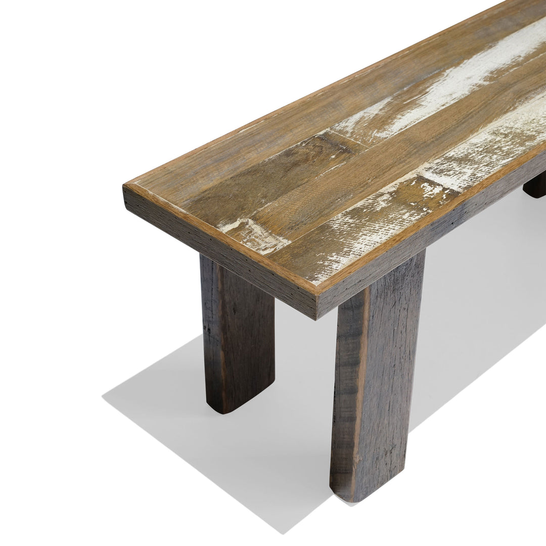 Recycled Hardwood Bench - Industrial Finish - No Gaps
