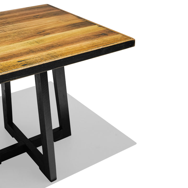 Recycled Hardwood Cross Table - Black Wash - Indoor - 80cm SQ