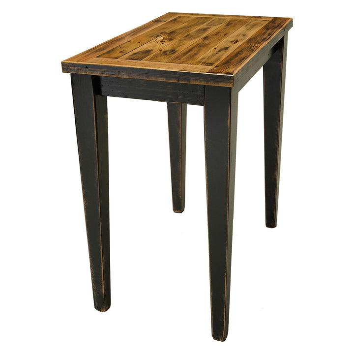 Recycled Hardwood Bar Table - rustic black - no gaps