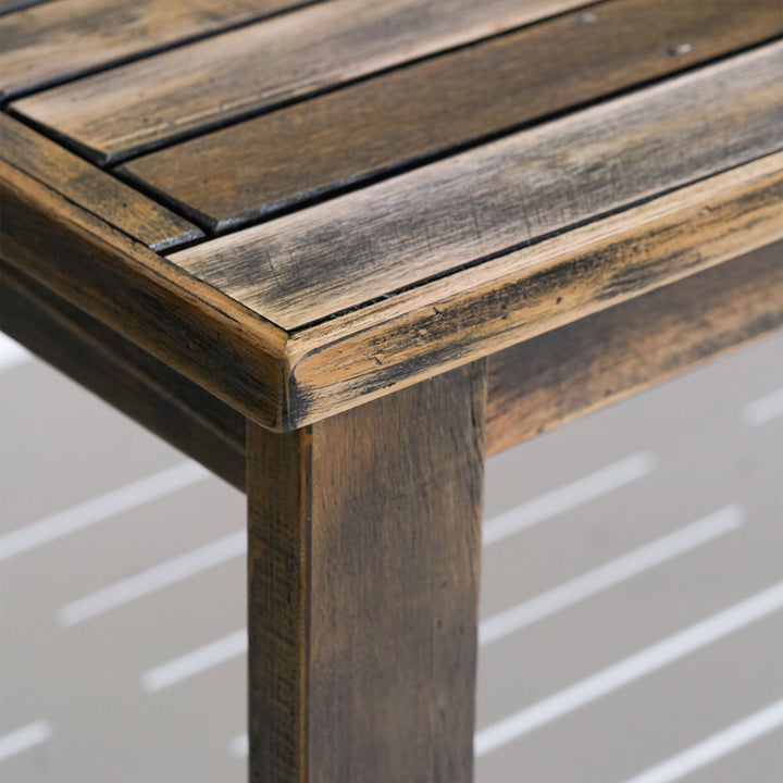 Recycled Hardwood Dining Table - Honey Black Wash - Outdoor
