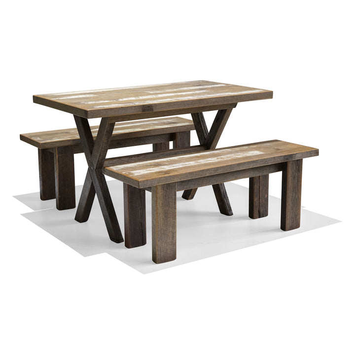 Recycled Hardwood Picnic Set - Indoor - Industrial Finish