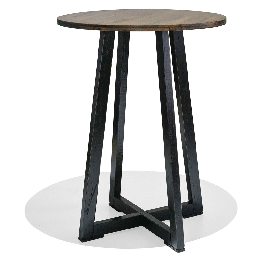 Recycled Hardwood Bar Table - Round - No Gaps