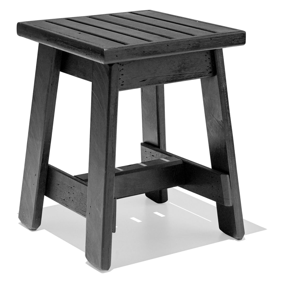 Recycled Hardwood Stool - Black Stain