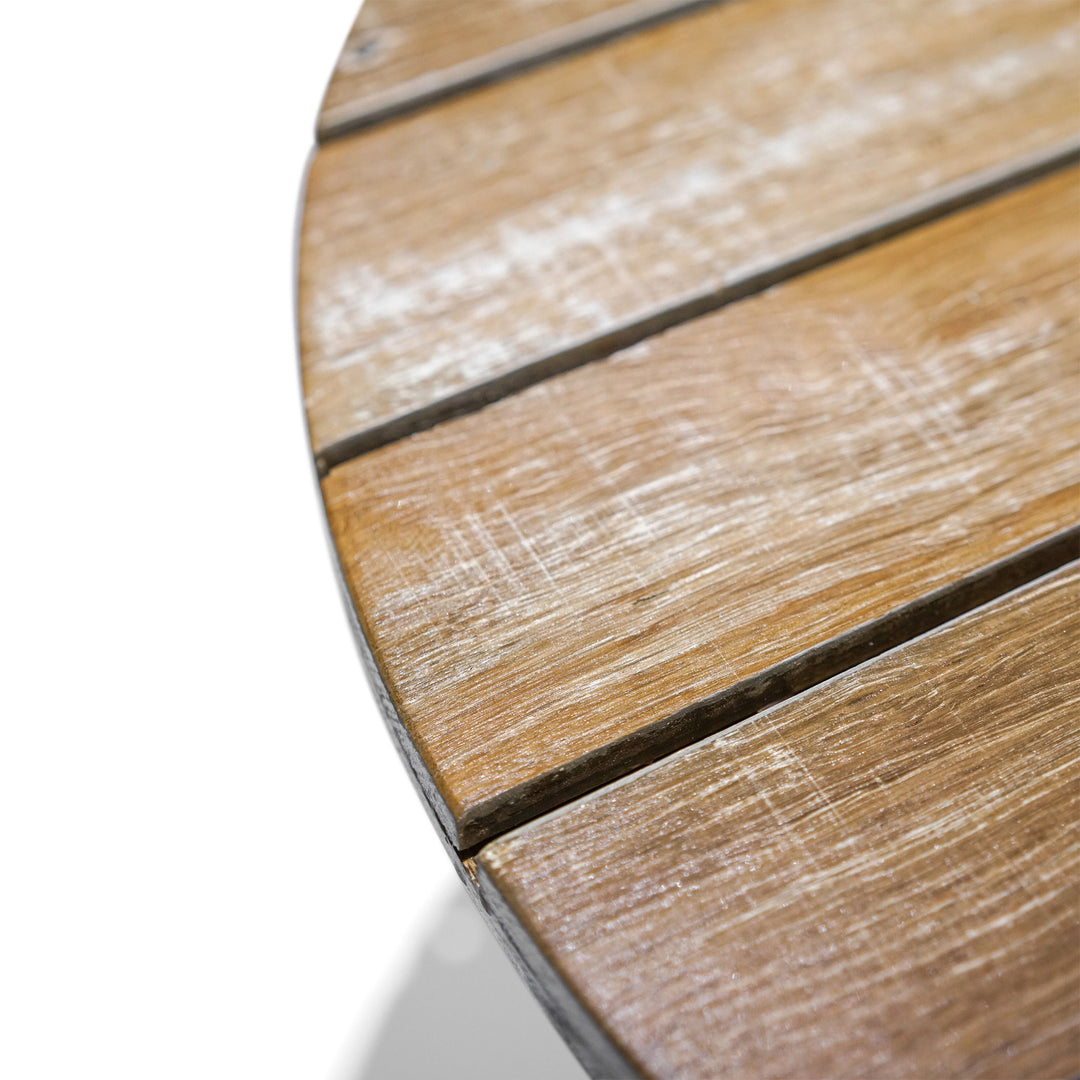 Recycled Hardwood Table Top - White Wash - Gaps