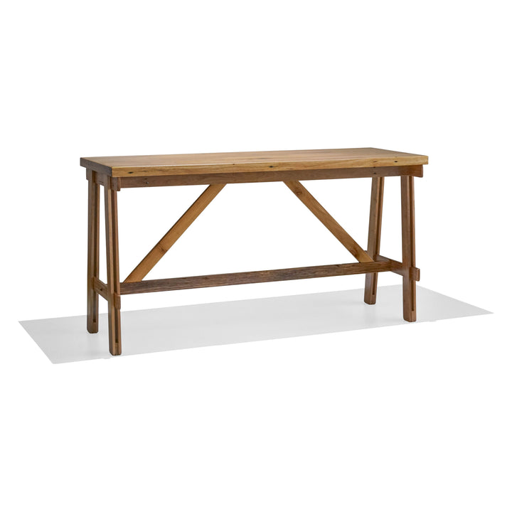 Recycled Hardwood Farmhouse Trestle Bar Table - Blonde - Indoor