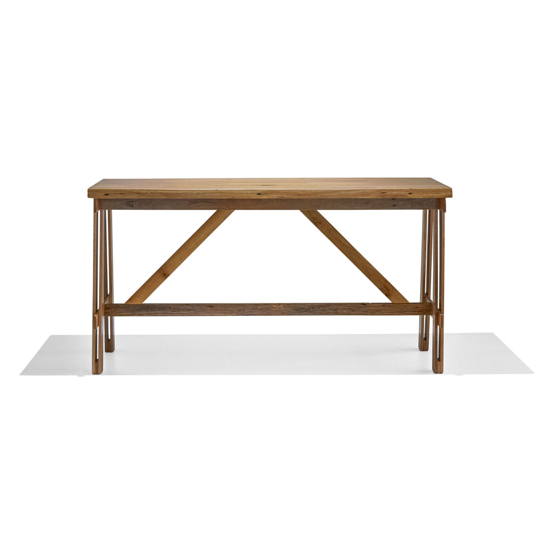 Recycled Hardwood Farmhouse Trestle Bar Table - Blonde - Indoor