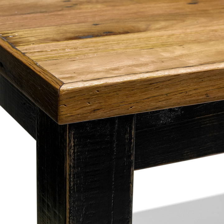 Recycled Hardwood Bar Table - No Gaps - Rustic Black
