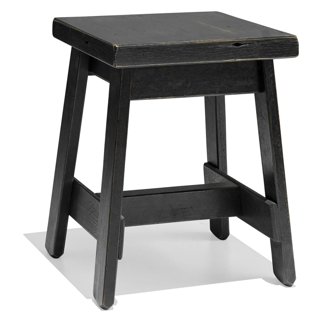 Recycled Hardwood Stool - Black Stain