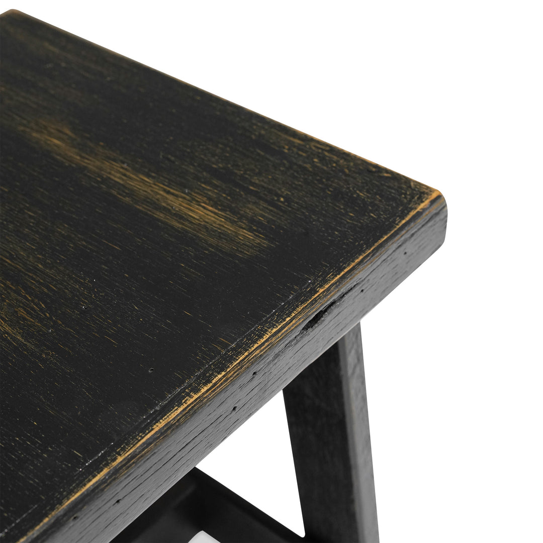 Recycled Hardwood Stool - Black Stain