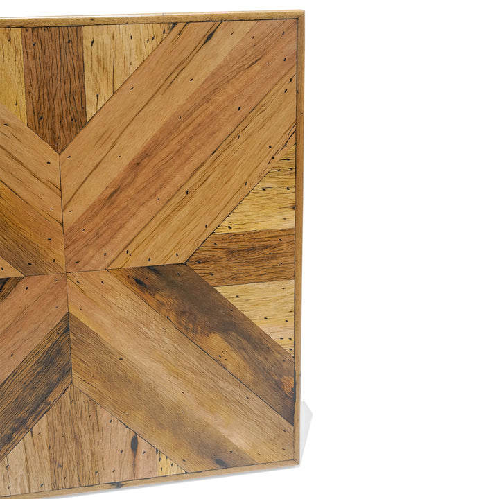 Recycled Hardwood Herringbone Table Top (Detailed) - Blonde