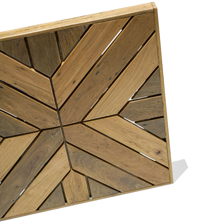 Recycled Hardwood Herringbone Table Top (Detailed) - Blonde