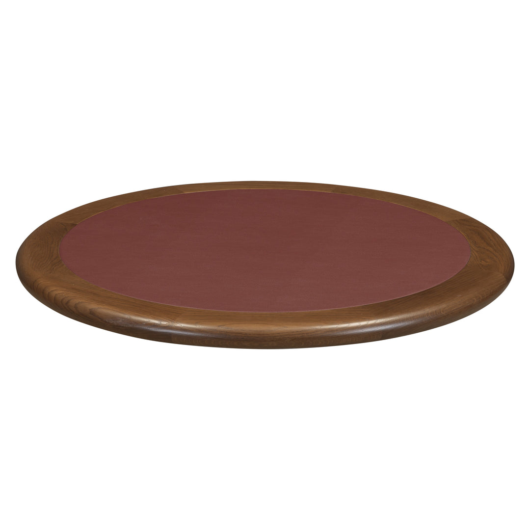Monaco Table Top - Ruby Red PU Leather / Mocha Oak