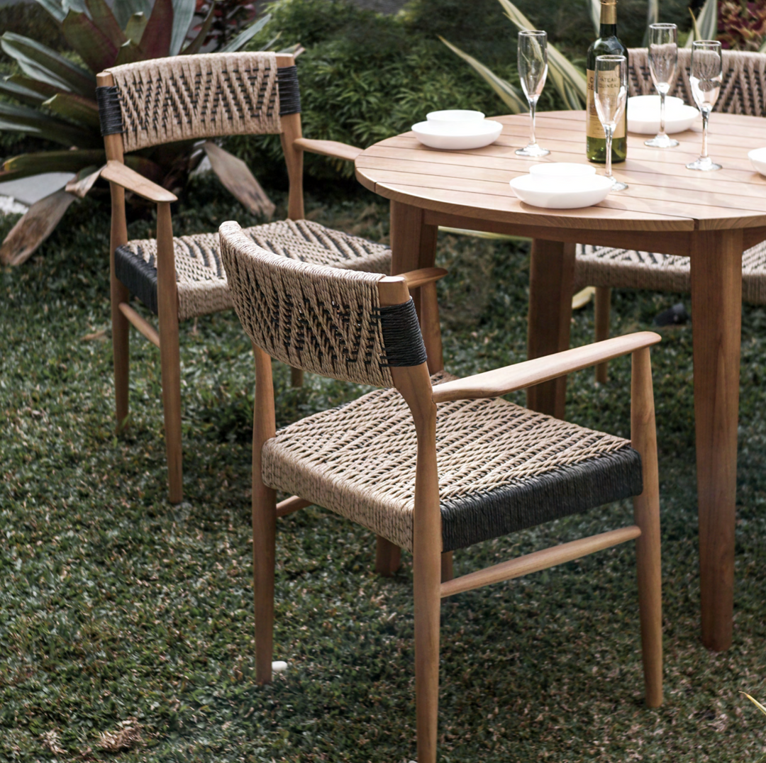 Outdoor rattan hotsell dining chairs
